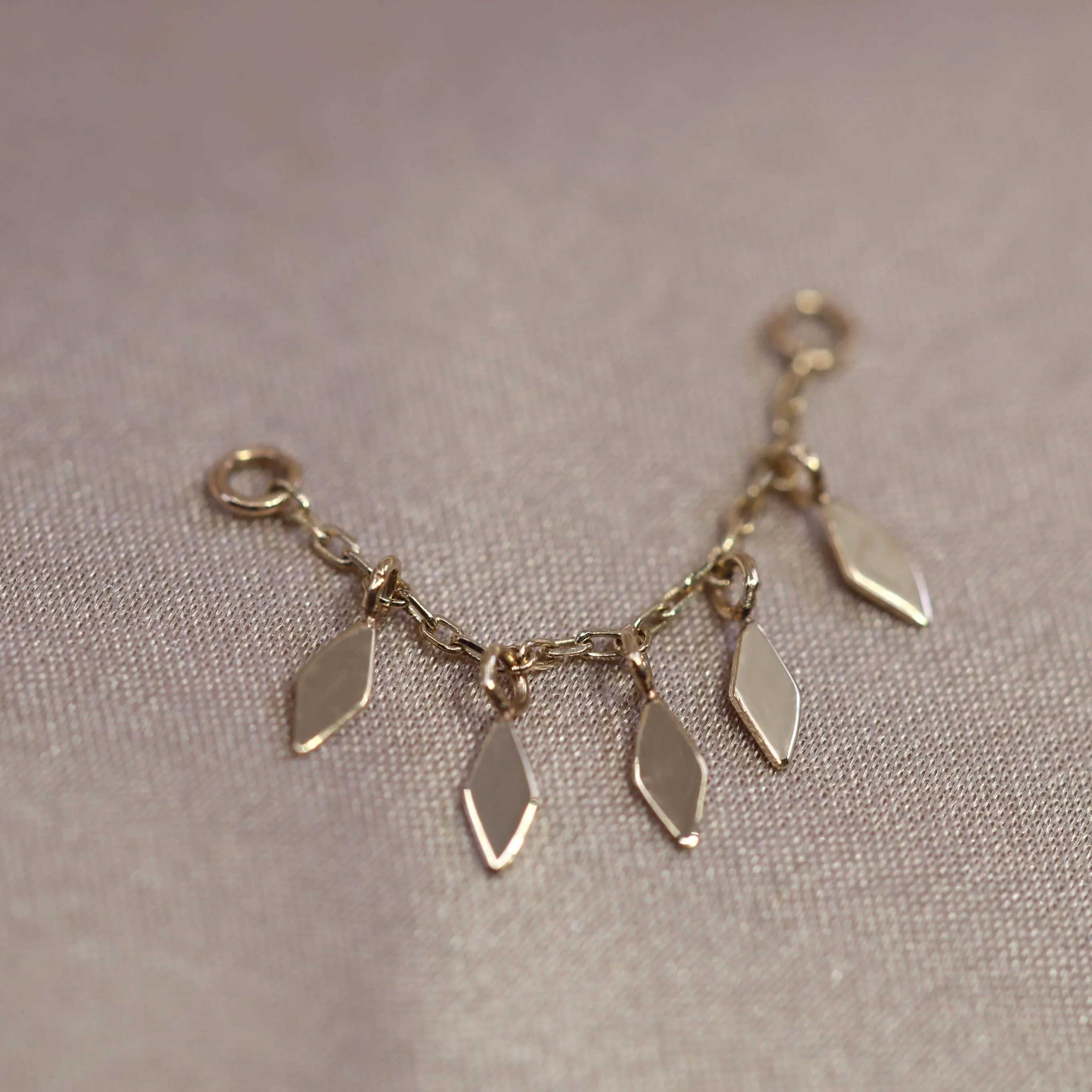 14k Gold Rhombus Charms Chain