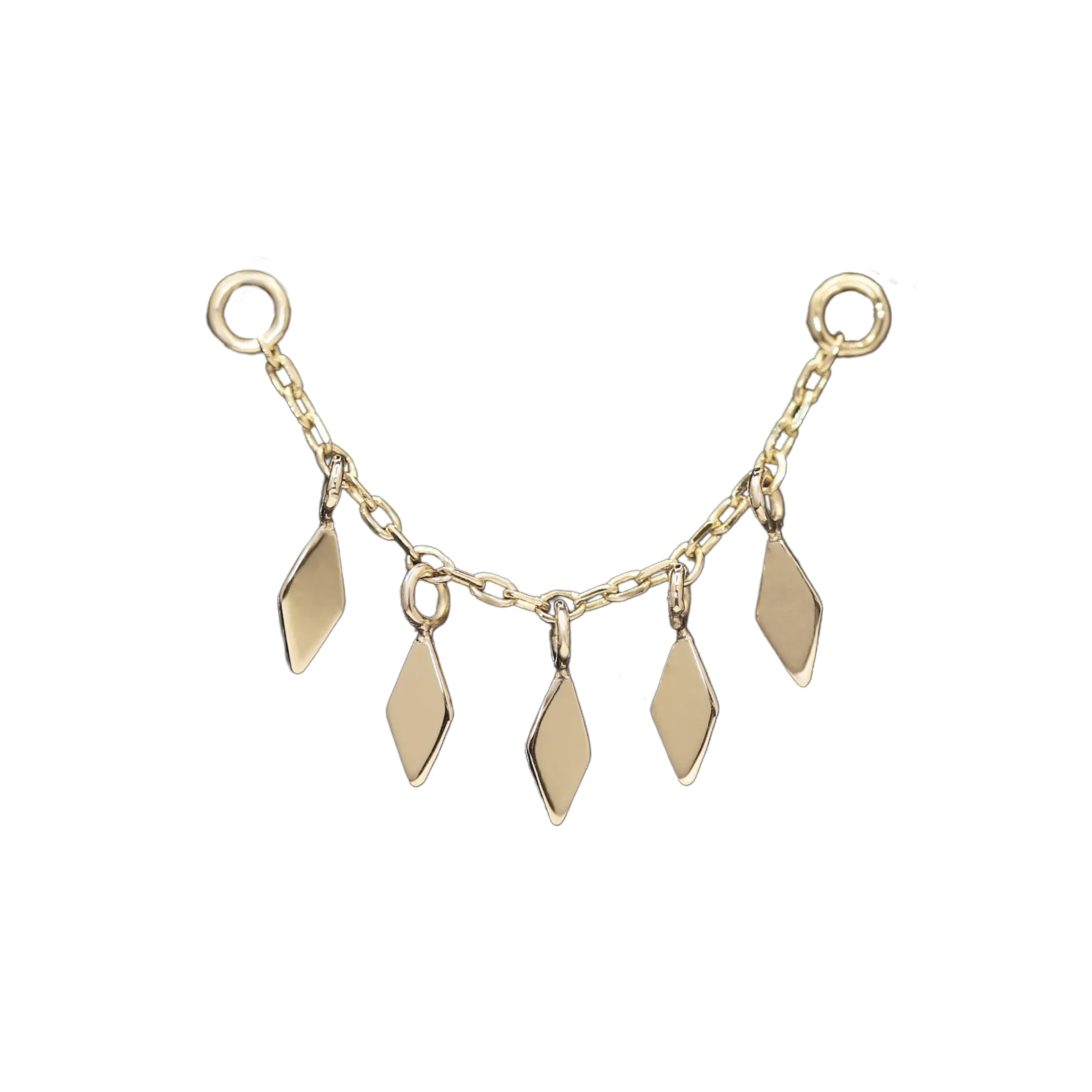 14k Gold Rhombus Charms Chain