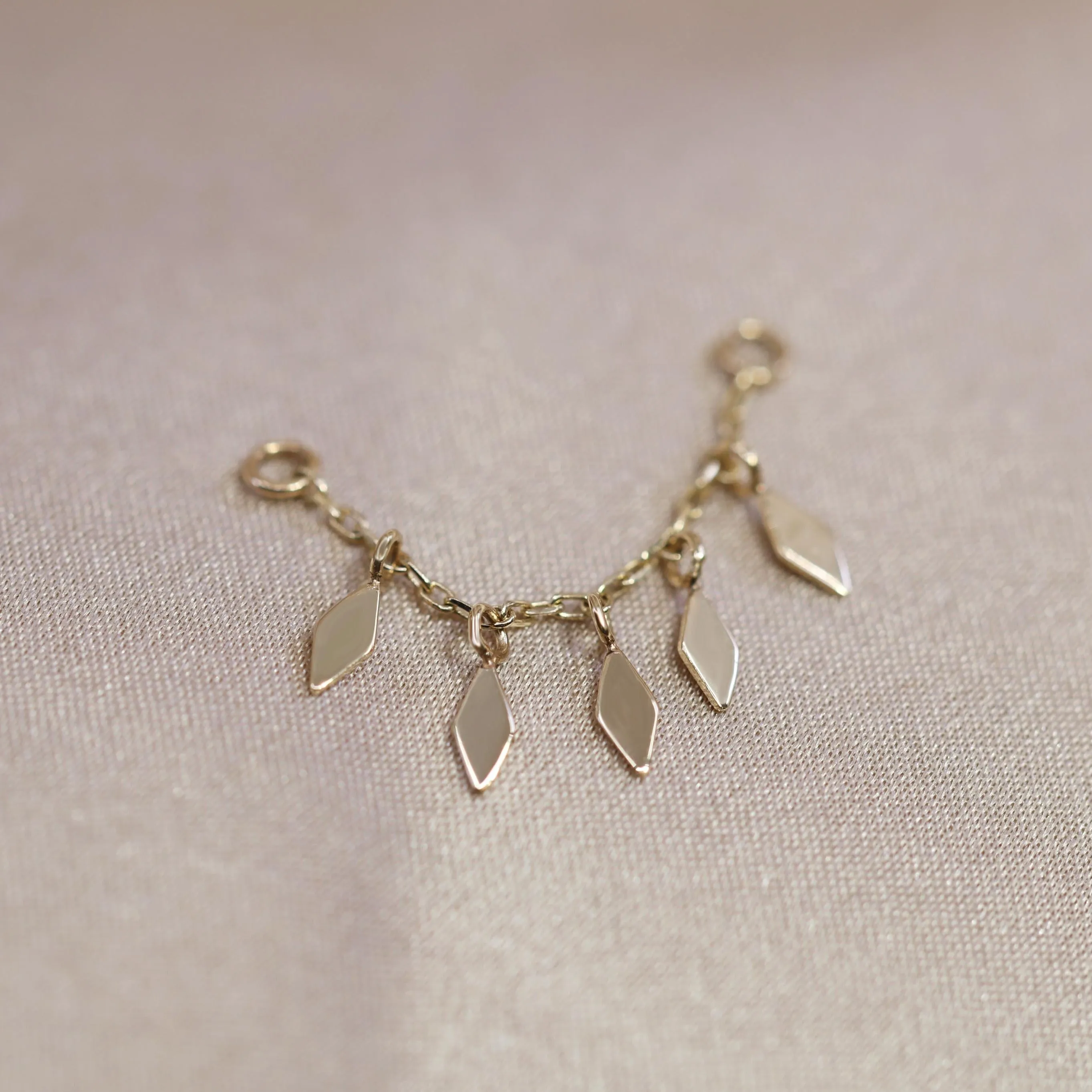 14k Gold Rhombus Charms Chain