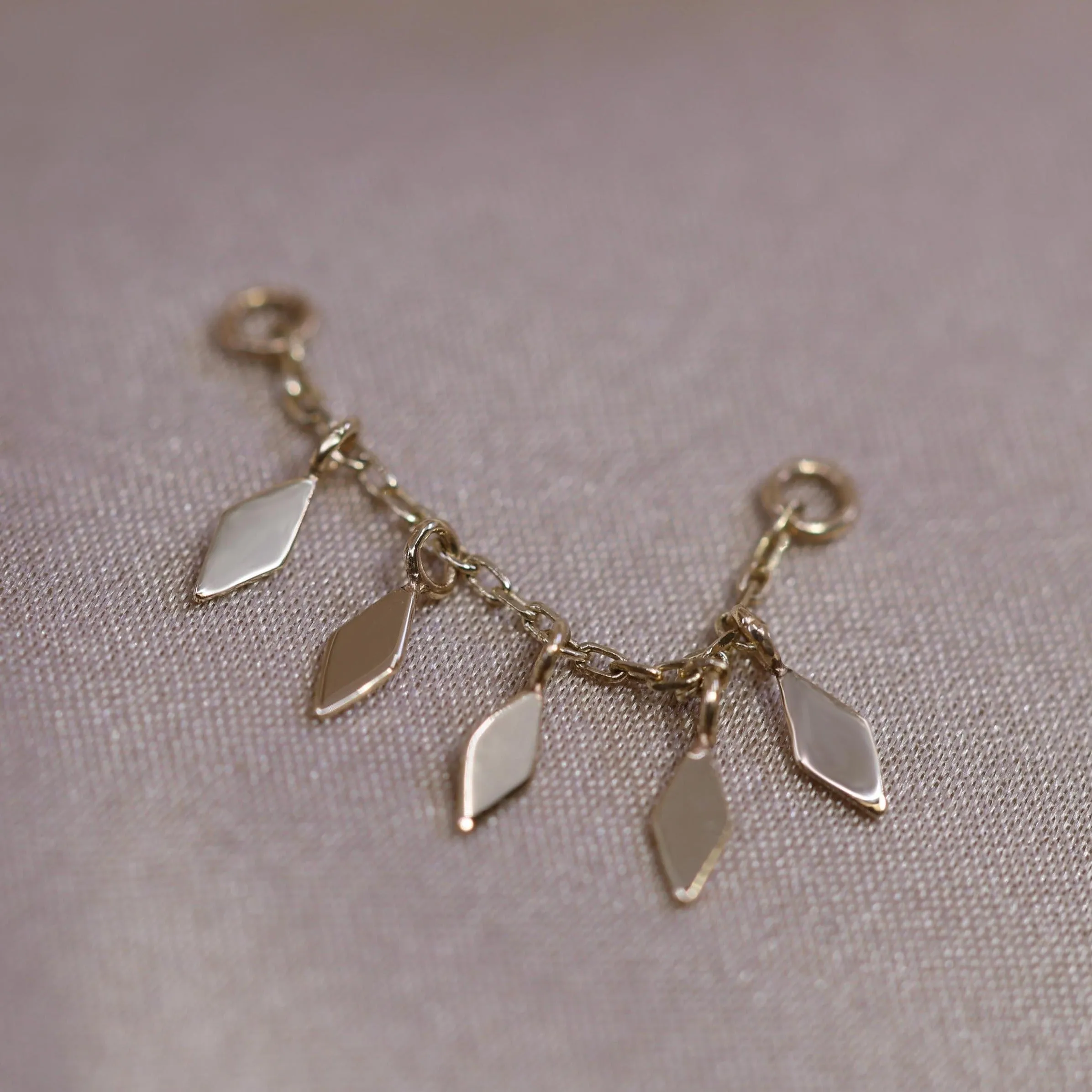 14k Gold Rhombus Charms Chain