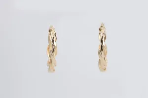 14k Yellow Gold Twisted Hoop Earrings (3.50g.)