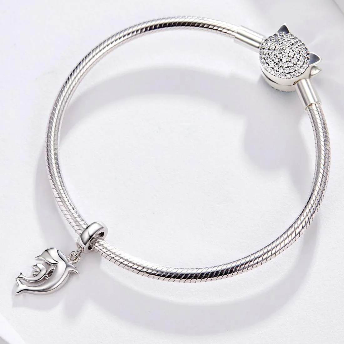 925 Sterling Silver Dolphin Pendant For Bracelet Or Necklace