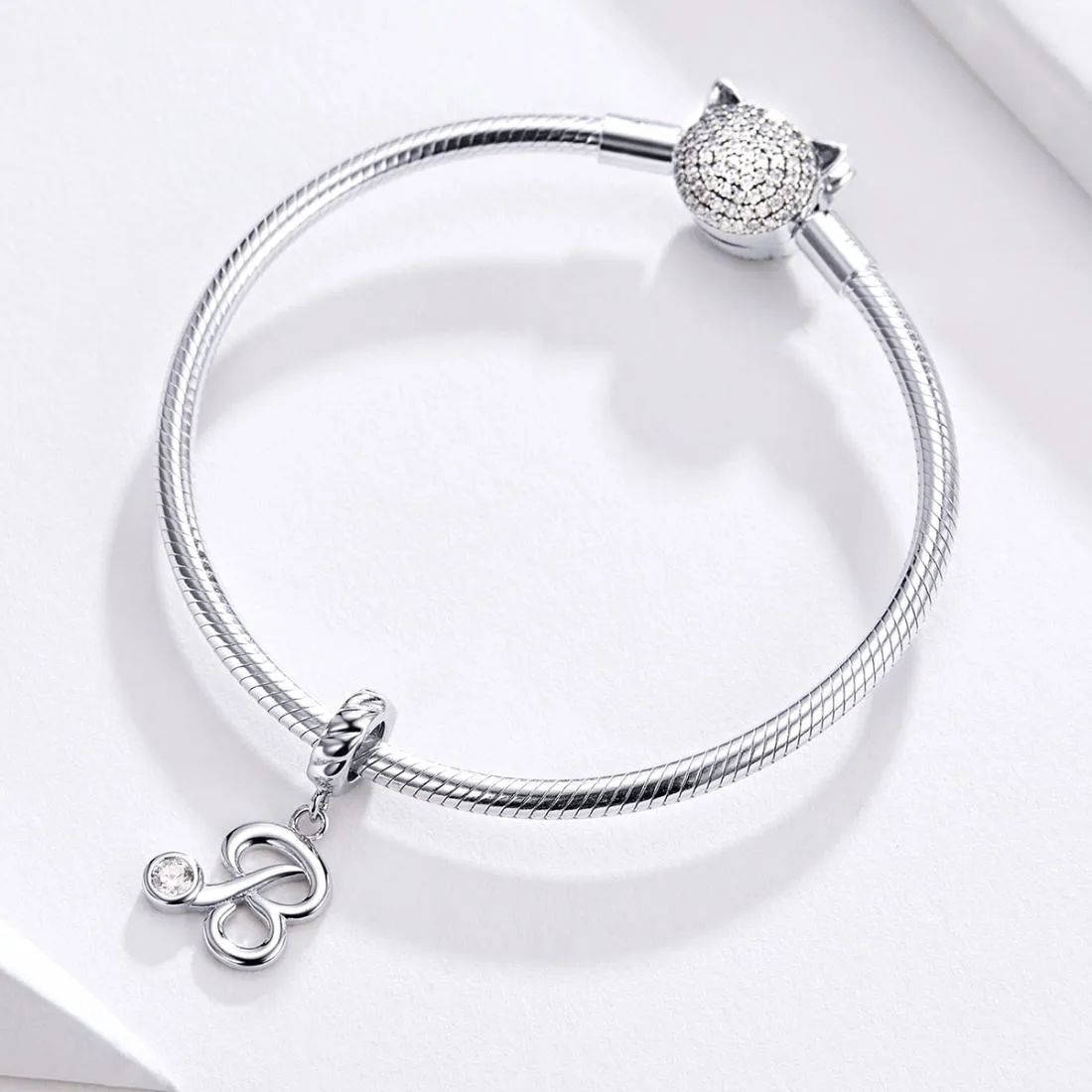 925 Sterling Silver Personalized Letter Pendant For Diy Bracelets And Necklaces Style - A