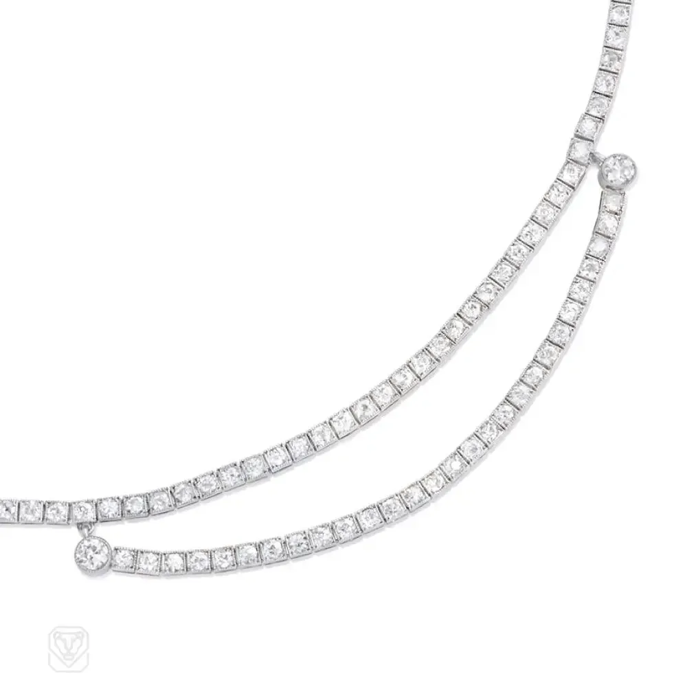 Art Deco diamond swag necklace