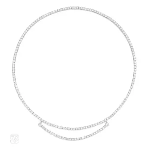 Art Deco diamond swag necklace