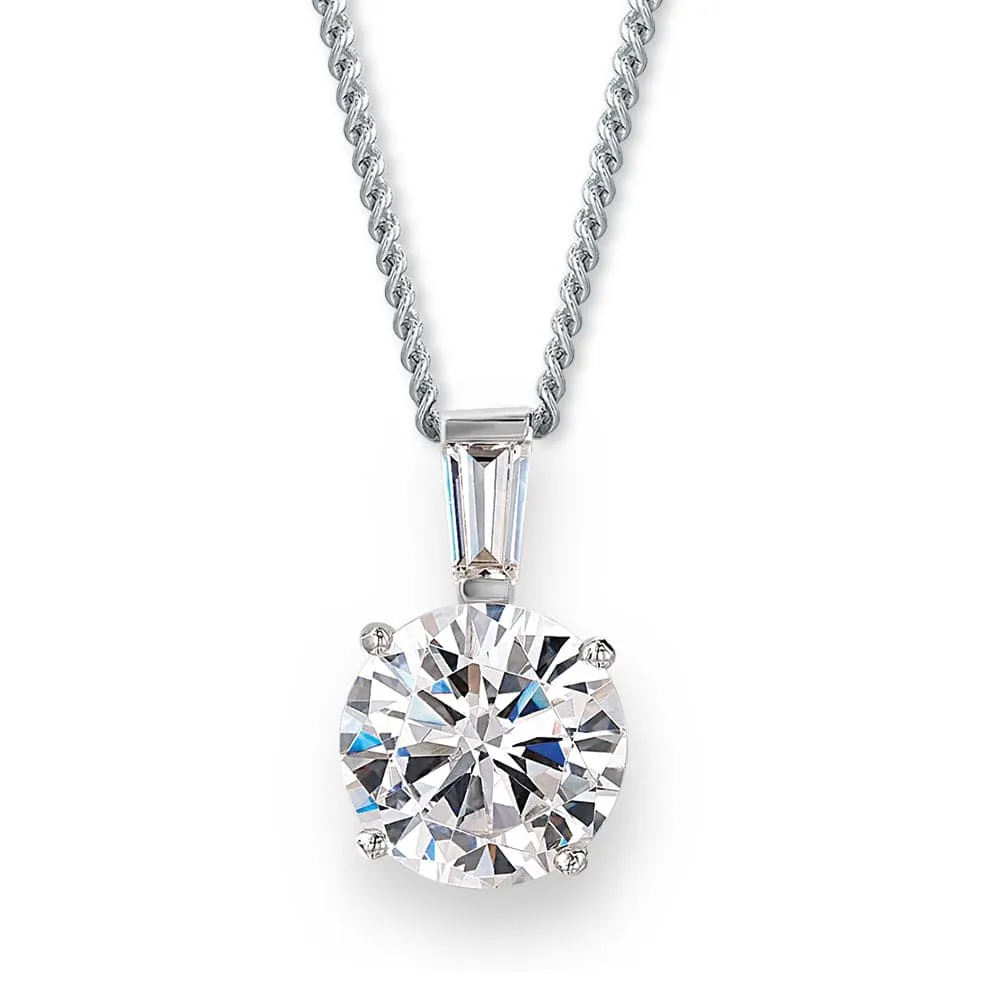 Baguette  Solitaire Pendant