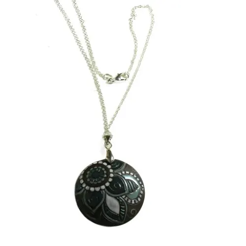 Black & White Artisan Pendant Necklace