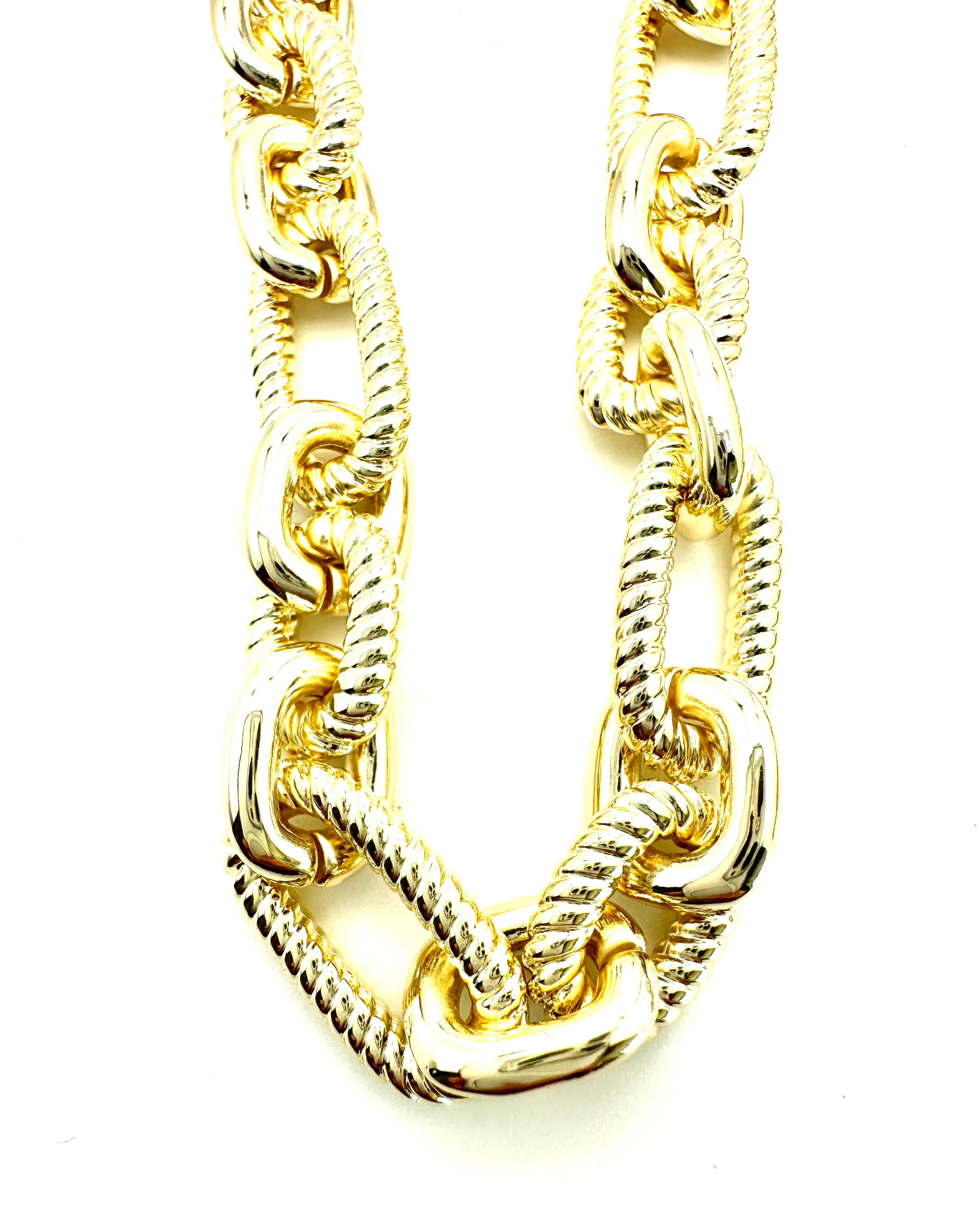 Chunky Twisted Cable Link Necklace
