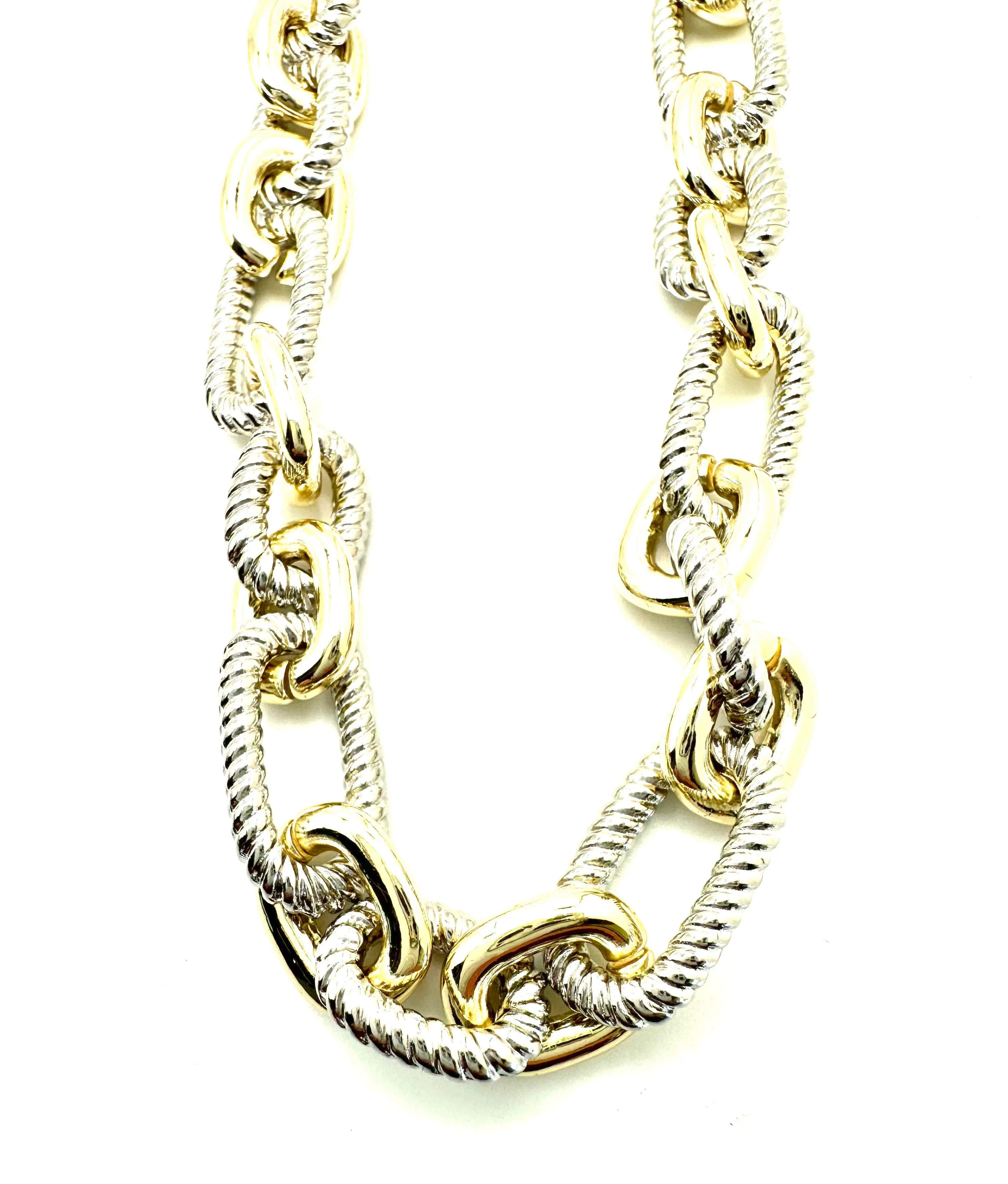 Chunky Twisted Cable Link Necklace
