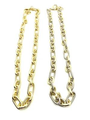 Chunky Twisted Cable Link Necklace