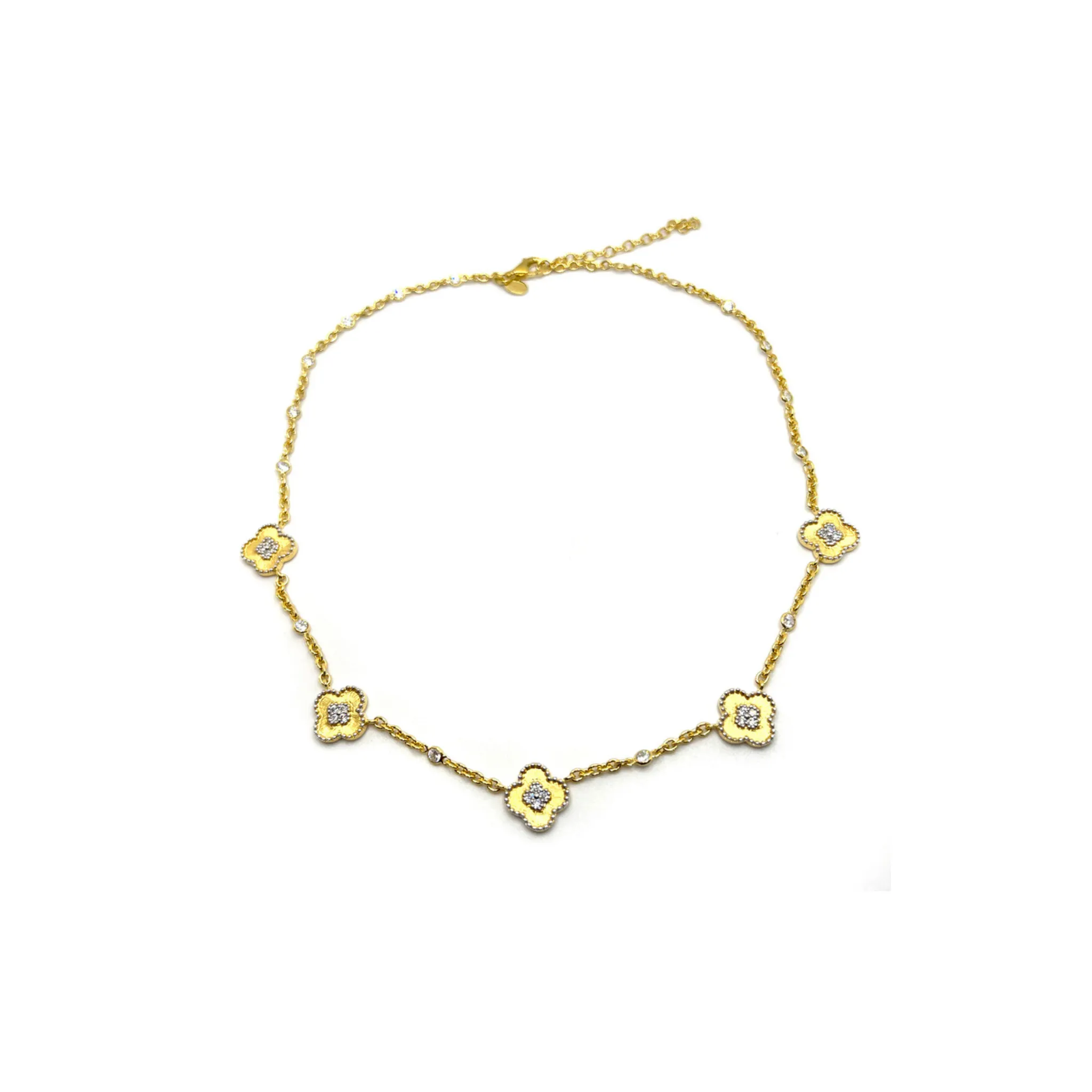 Clover Pattern Vermeil Necklace