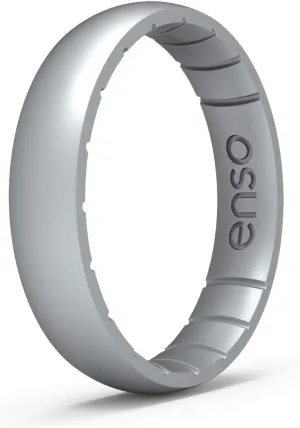 Enso Rings Thin Elements Silicone Ring Infused with Precious Elements  Stackable Wedding Engagement Band  4.3mm Wide, 1.75mm Thick