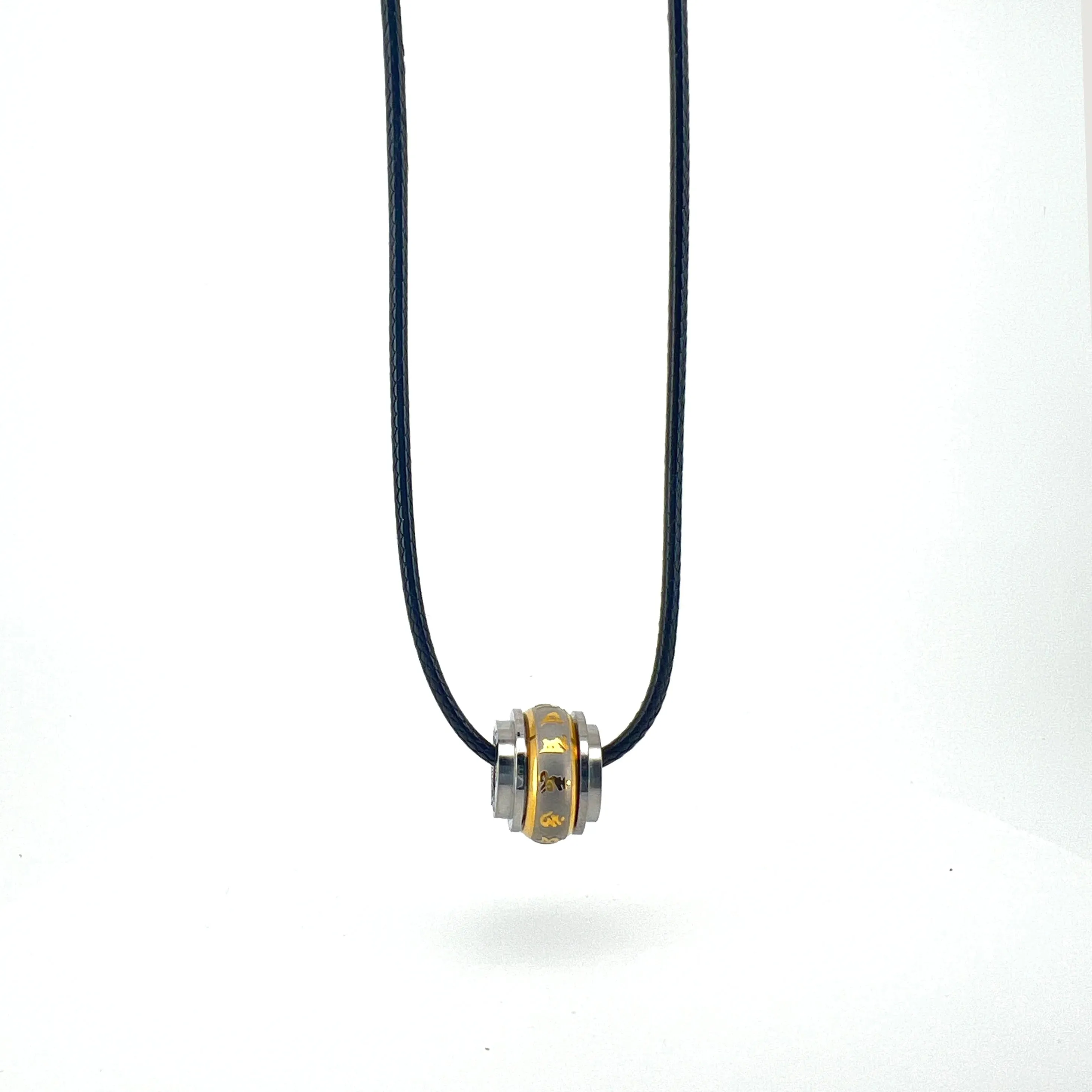 Eustaquio Spinner Pendant with Leather Cord Necklace