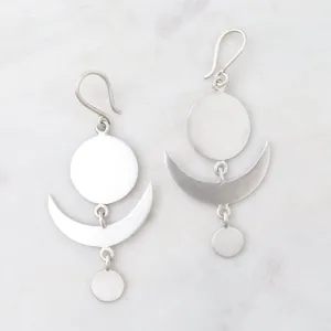 Full & Crescent Moon Drop Earrings Full & Crescent Moon Drop Earrings