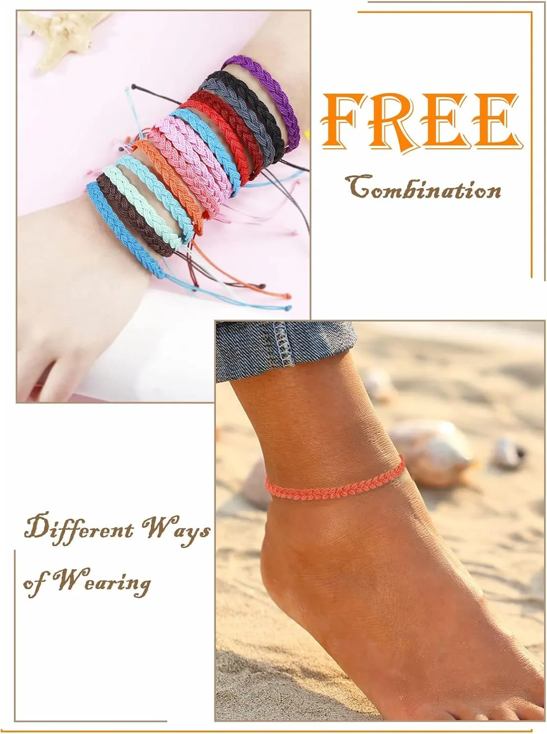 Harry and Henry Friendship Bracelets for Women Gifts Christmas Stockings Stuffers Waterproof Ankle Bracelets Adjustable String Bracelet Stacks Jewelry Friendship Gifts