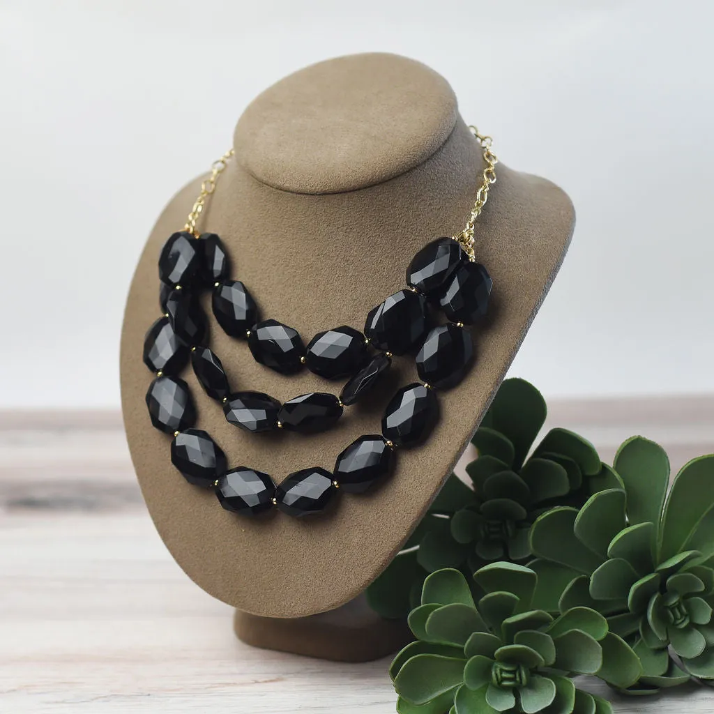 Helen Triple Strand Statement Necklace