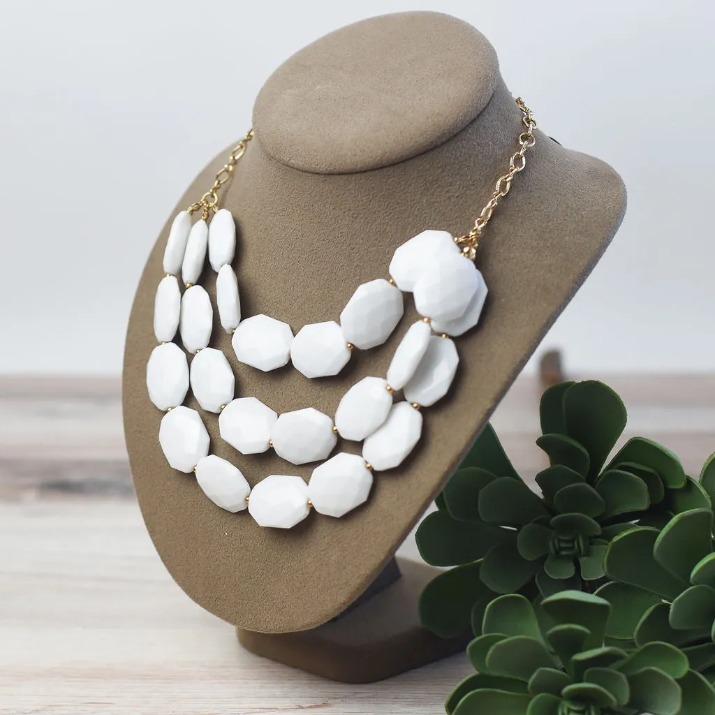 Helen Triple Strand Statement Necklace