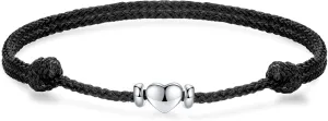 J.Endar Anklet Heart Waterproof Boho Jewellery Handmade String 925 Sterling Silver Summer Beach Anklets for Women Ladies Love Friendship Braided Jewelry