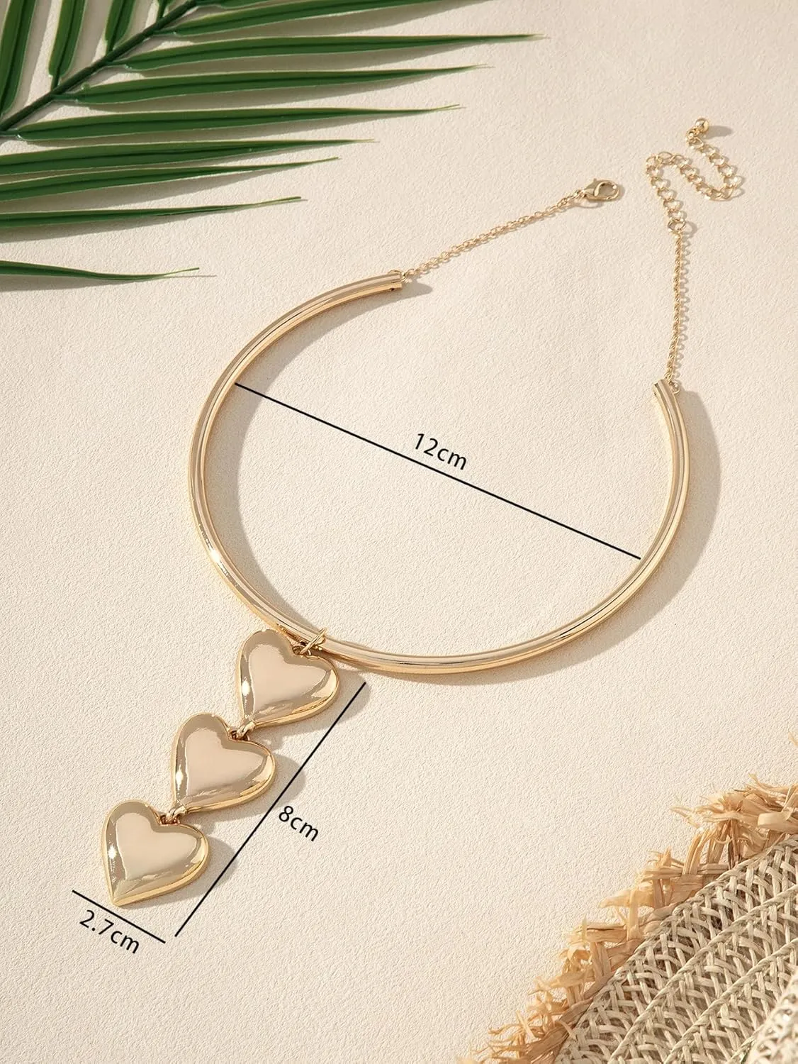 JNF Chunky Layer Heart Charm Necklace for Women Boho Heart Sun Flower Key Coins Charms Necklaces Paperclip Link Chain Necklace Y2K Statement Jewelry