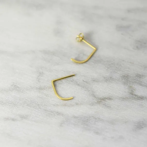 Minimalist line earrings N°12 in silver or gold