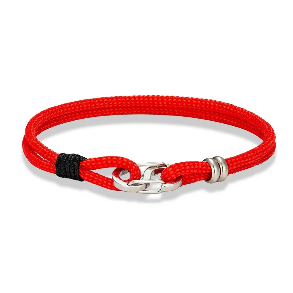 MKENDN Dainty Double Opening Clasp Bracelets Men Women Charm Waterproof Rope Bracelet Couple Jewelry Gifts