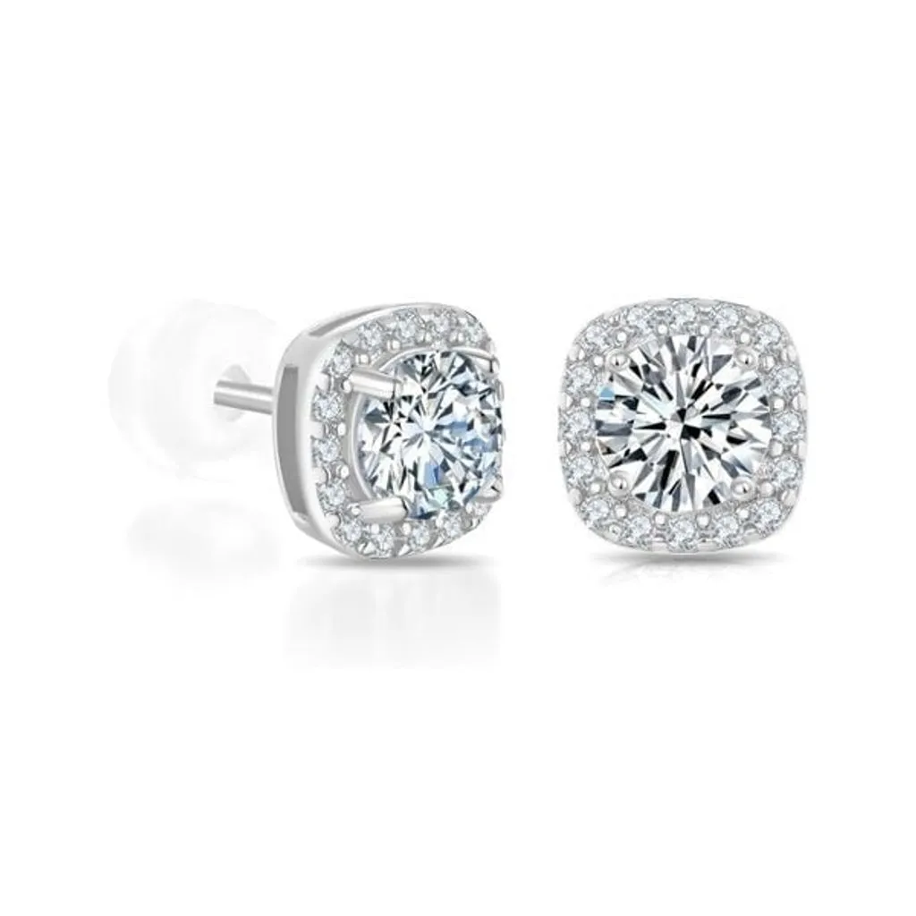 New Moissanite Stud Earrings 925 Sterling Silver