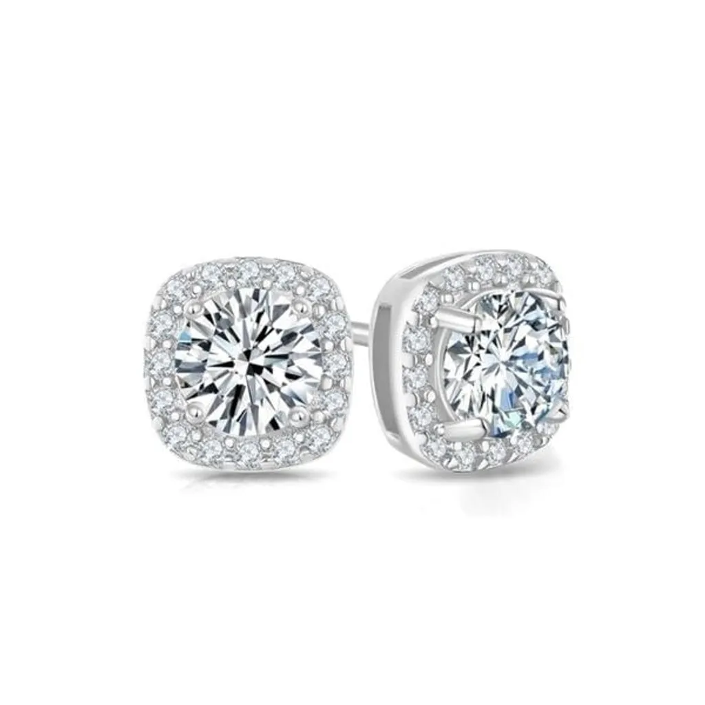 New Moissanite Stud Earrings 925 Sterling Silver