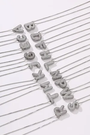 Personalized Bubble Necklace G Silver Personalized Bubble Necklace G Silver