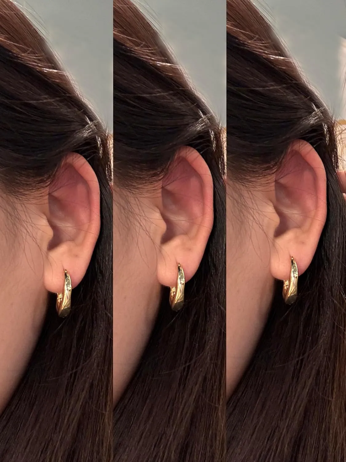 Plated Hoop Earrings for Women Irregular Hoop Earrings Hypoallergenic Jewelry for Gifts