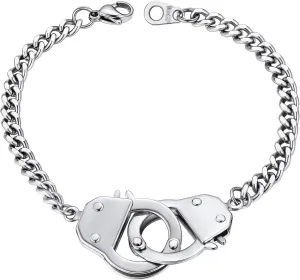 PROSTEEL Trendy Handcuffs Design/Customize Words Ankle Bracelet For Women, 316L Stainless Steel Anklets Silver/Gold/Black Tone, Hypoallergenic, Come with Box