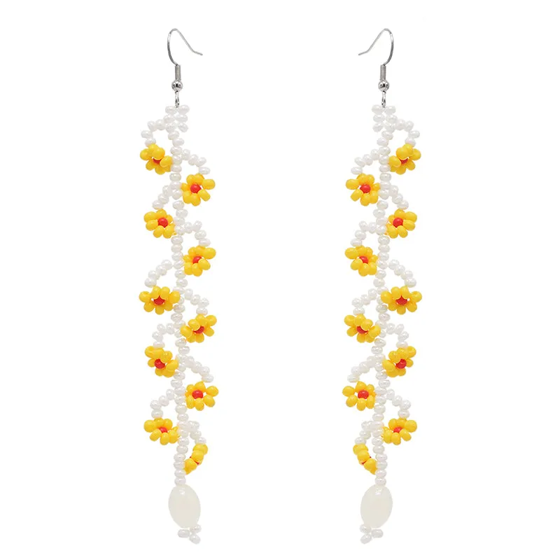 Resin Long Tassel Drop Earrings