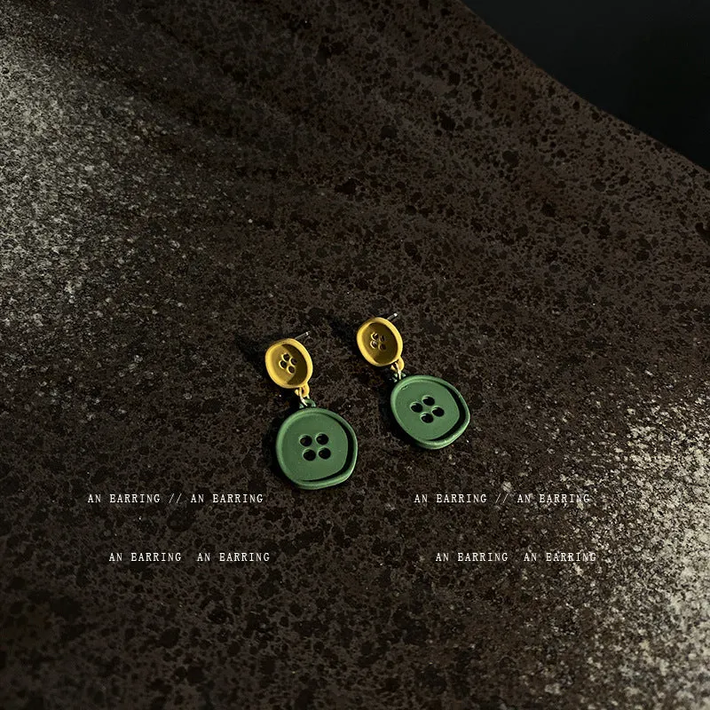 Simple And Creative Sense Of Button Earrings Women