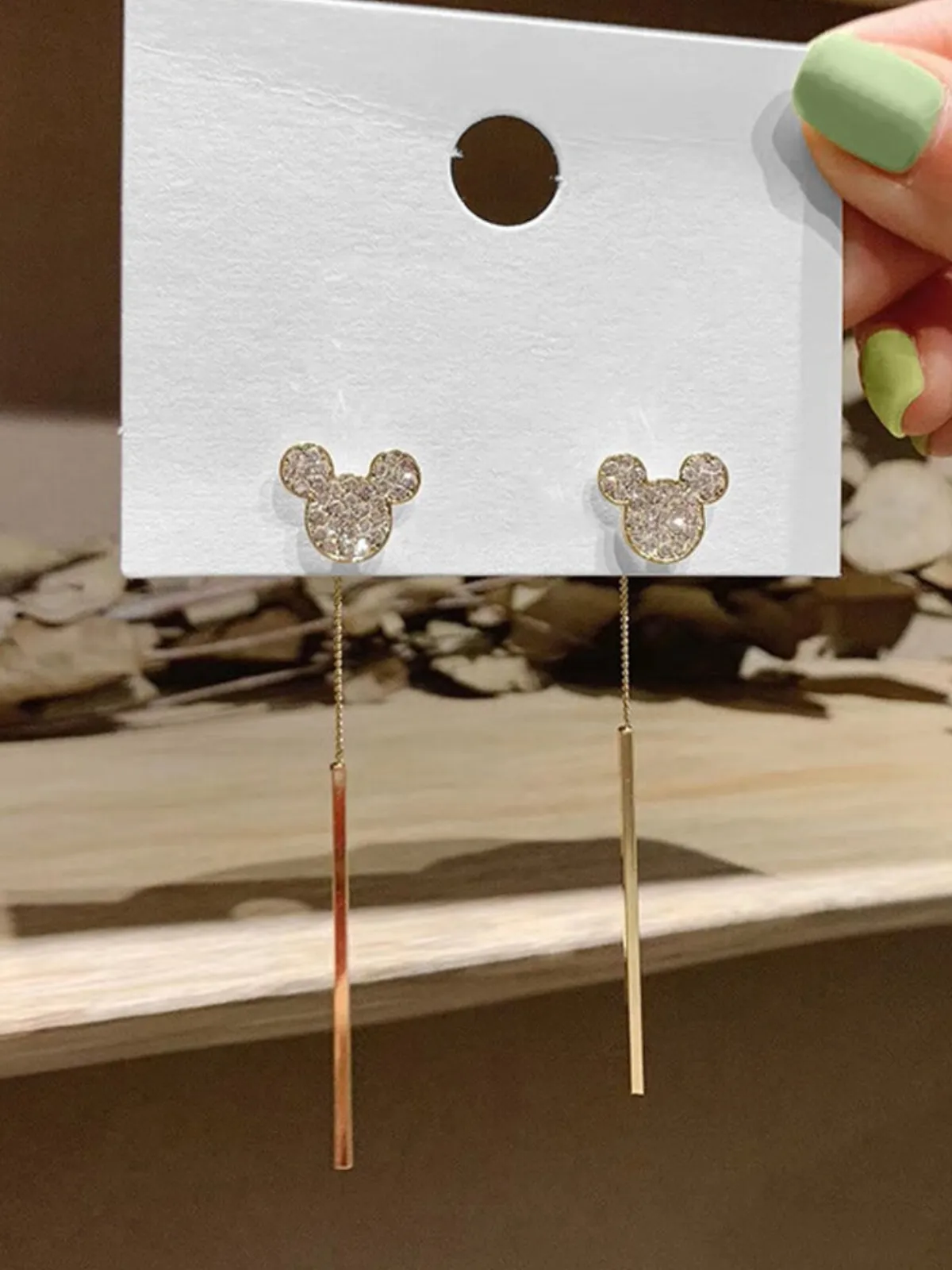 Sparkling Mouse Dangle Earrings