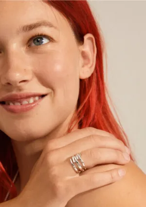 Thankful Stackable 3-in-1 Ring Set | Silver