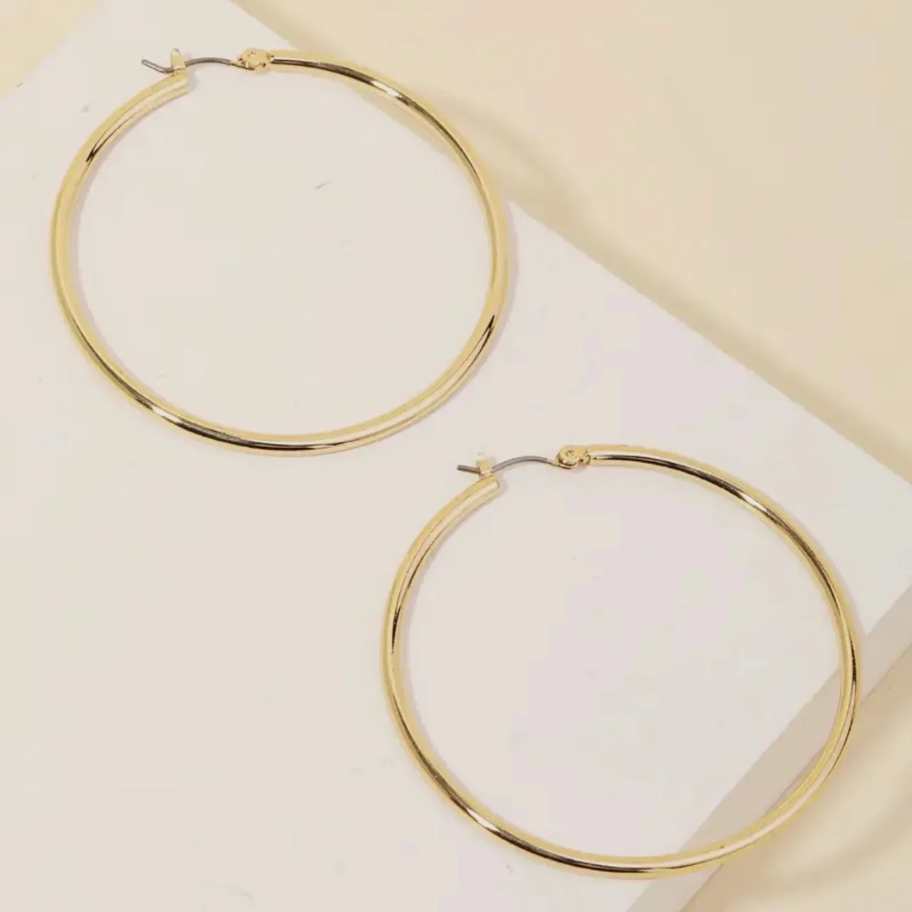 Thin Gold Hoop Earrings