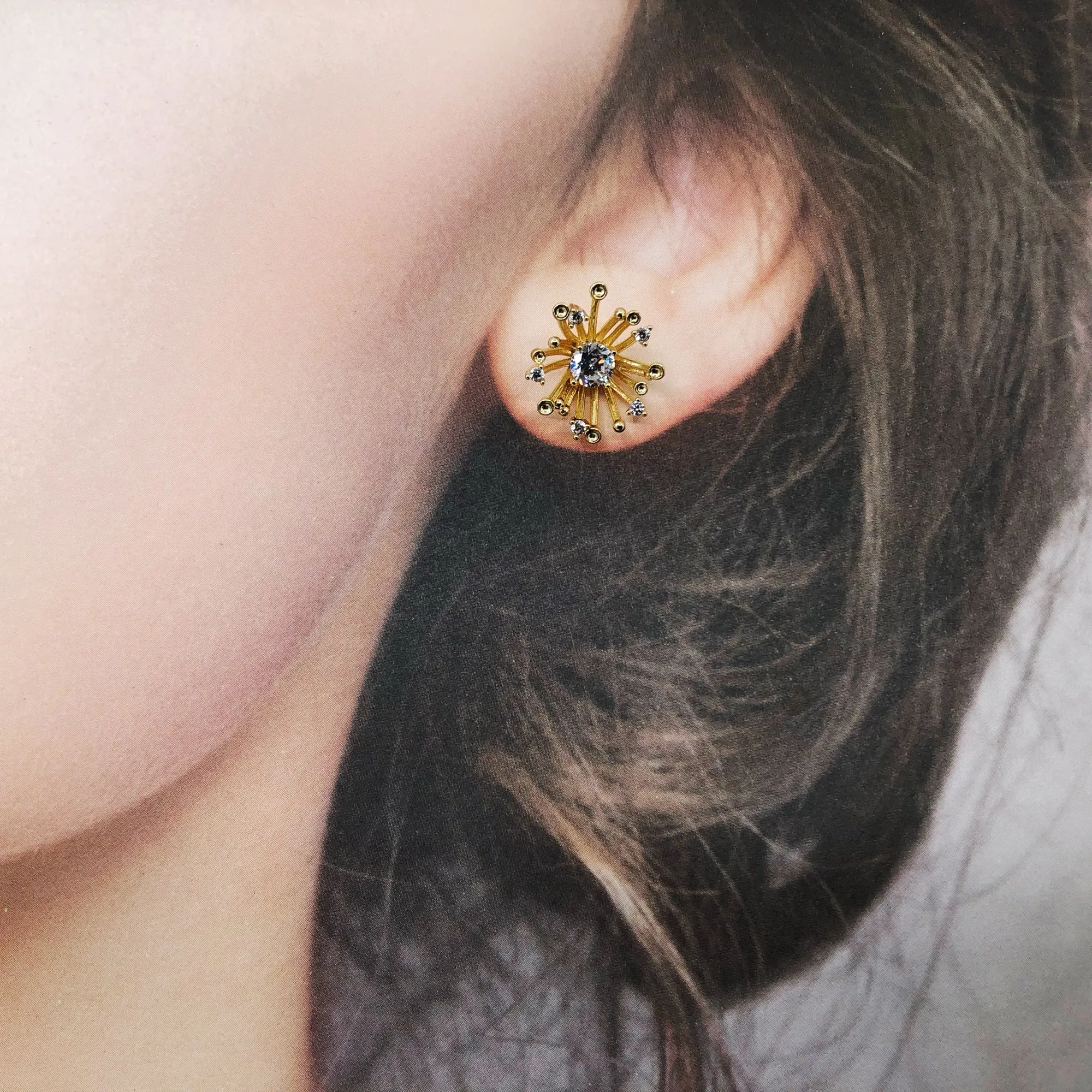 Versatile Firework Zircon Stud Earrings
