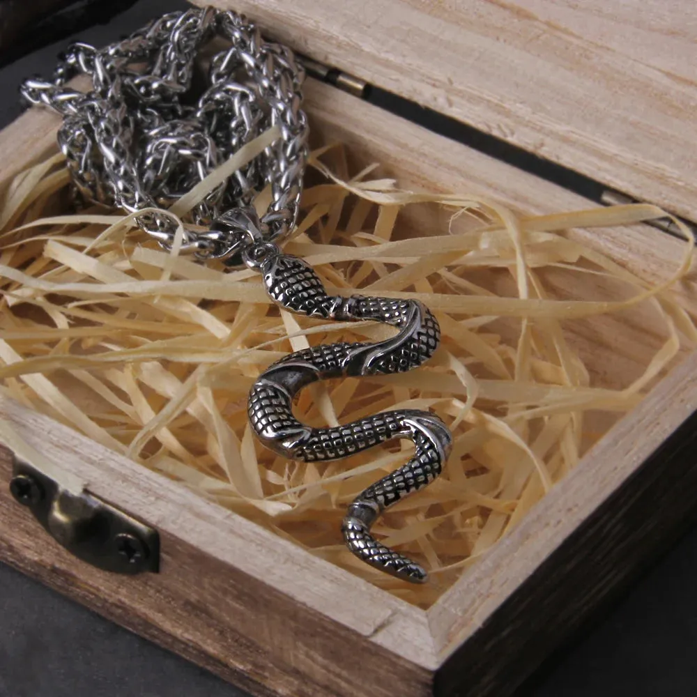 Witch Snake Serpent Amulet Magic Gothic Pagan Viking Necklace