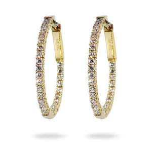 Yellow Gold Diamond Hoop Earrings